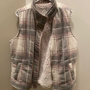 Thread & Supply Fuzzy Plaid Vest